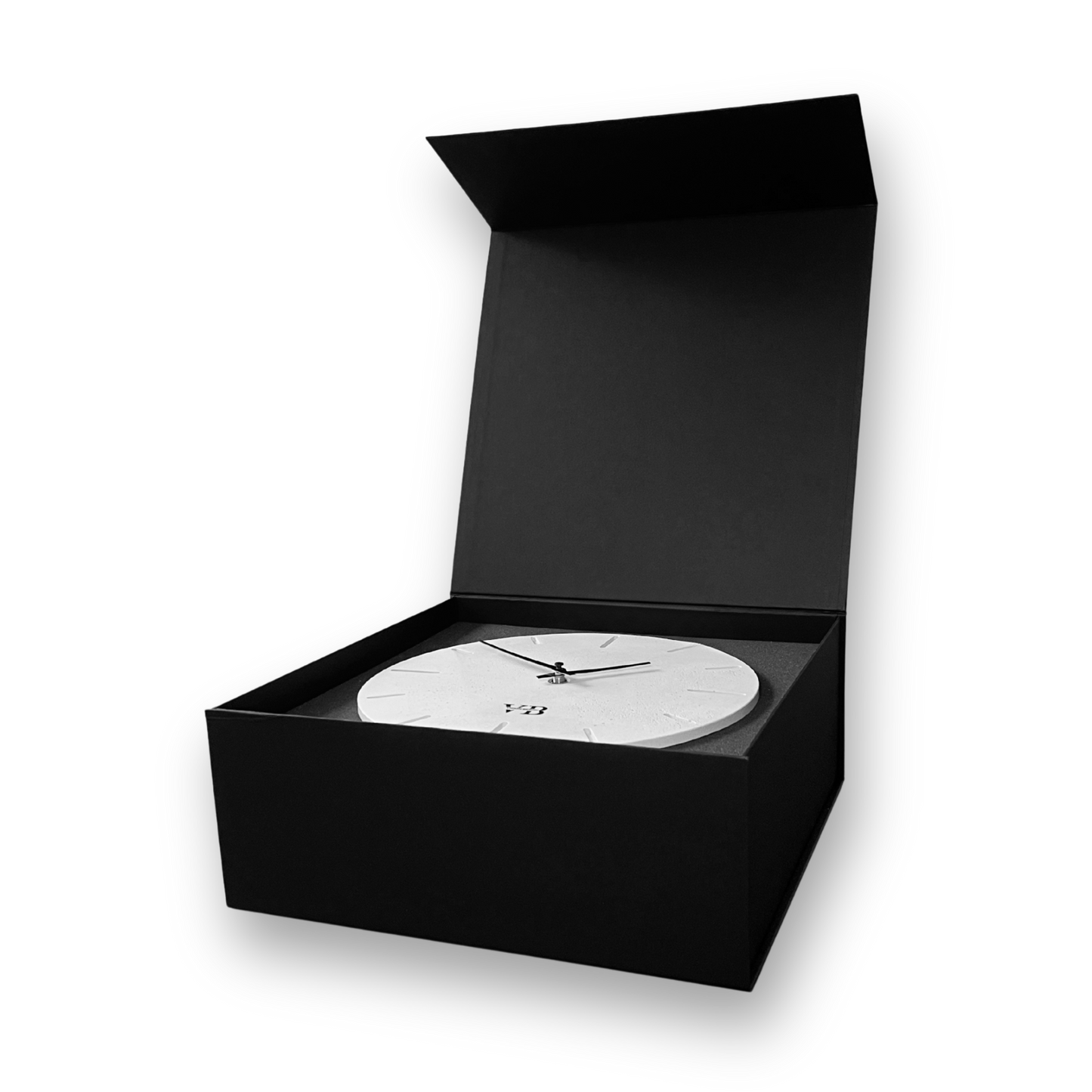 Beton-Wanduhr handgefertigt Rustikal mit Magnetbox